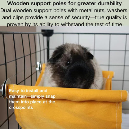 Warm Hamster Hammock House Mouse Rat Hanging Swing Bed Guinea Pig Cage Bedding Small Pet Animal Double Layer Cage Tent Hut Nest for Winter Sugar Glider Parrot Hamster Play Sleep (Yellow,Small)