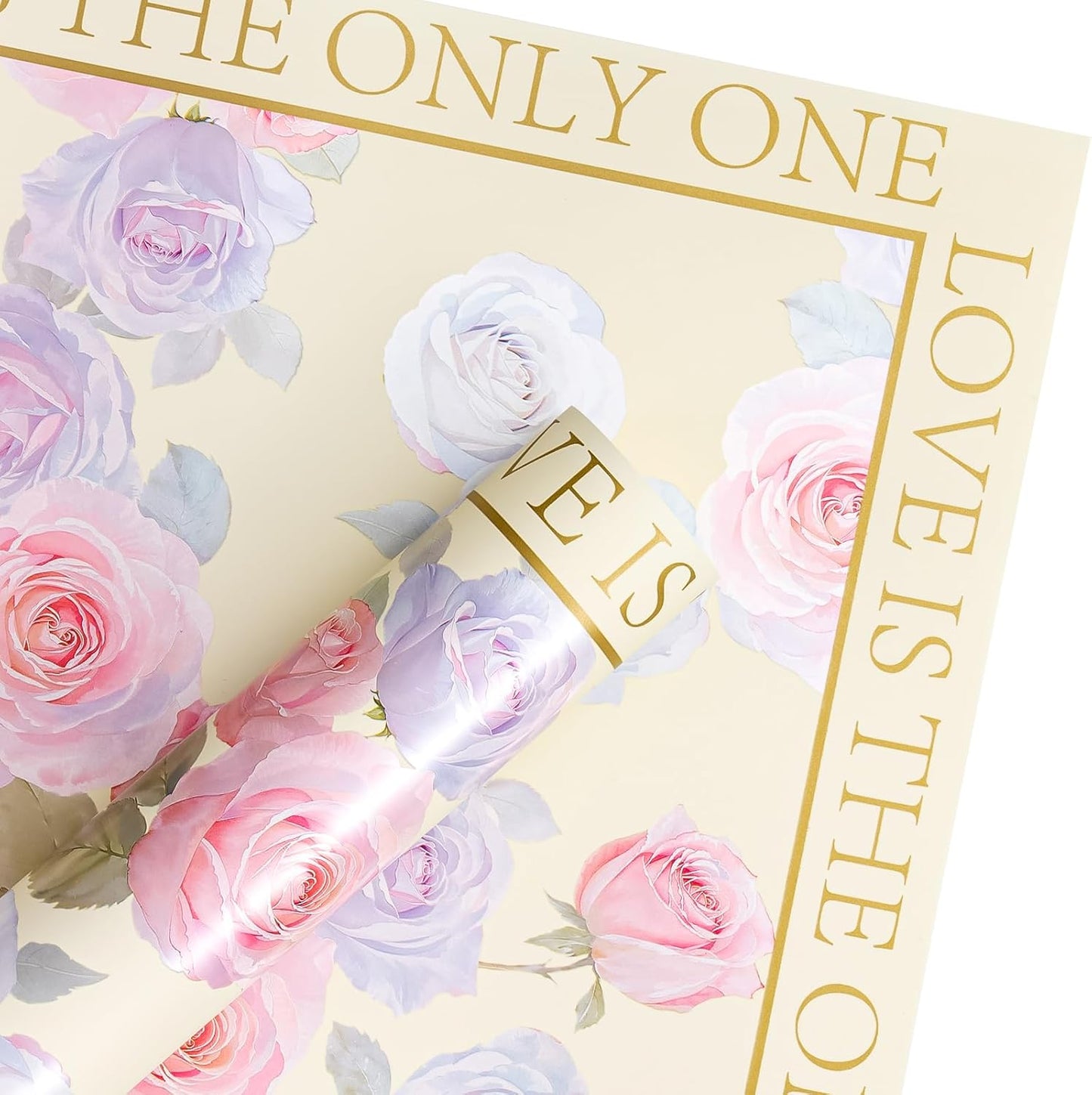 20 Sheets Yellow Flower Wrapping Paper - 22.4 x 22.4 inch Rose Design Water-Resistant Floral Bouquet Wrapping Paper, Florist Supplies Packaging for Wedding Birthday Gift DIY