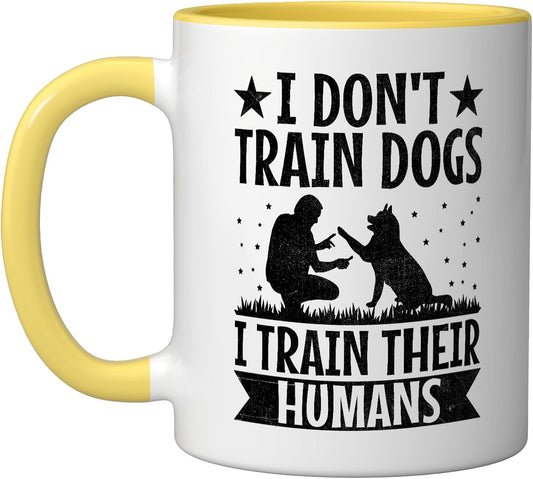 Dog Trainer Dog Training Training Dogs Pet Care Professional Ceramic Mug, Yellow/White, 11oz