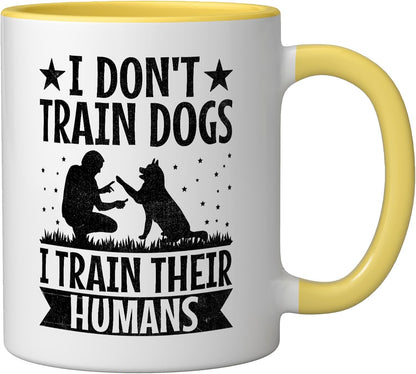 Dog Trainer Dog Training Training Dogs Pet Care Professional Ceramic Mug, Yellow/White, 11oz