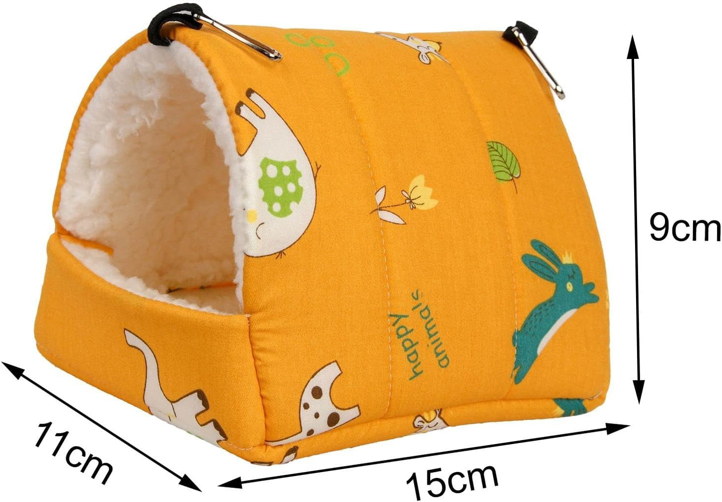 Soft Hamster Hammock Bed Cage Accessories Warm Hideout Hanging Bedding Toy House for Chinchilla Small Animals Ferret Sugar Glider, Yellow