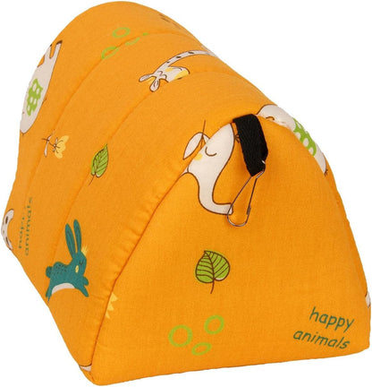 Soft Hamster Hammock Bed Cage Accessories Warm Hideout Hanging Bedding Toy House for Chinchilla Small Animals Ferret Sugar Glider, Yellow