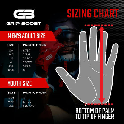 Football Gloves - Solid Stealth 6.0 Boost Plus Sticky Technology - Adult and Youth Football Gloves for Wide Receiver - Men's and Boys Sizes