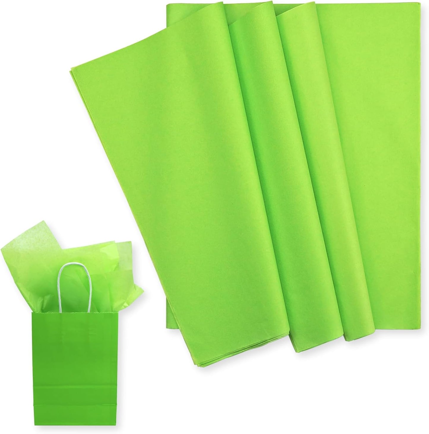 120 Sheets Light Green Tissue Paper Bulk for Gift Bags,14X20 Inch | Wrapping Tissue Paper for Packaging Floral Art Crafts Wedding Birthday Party Decorative (Light Green)