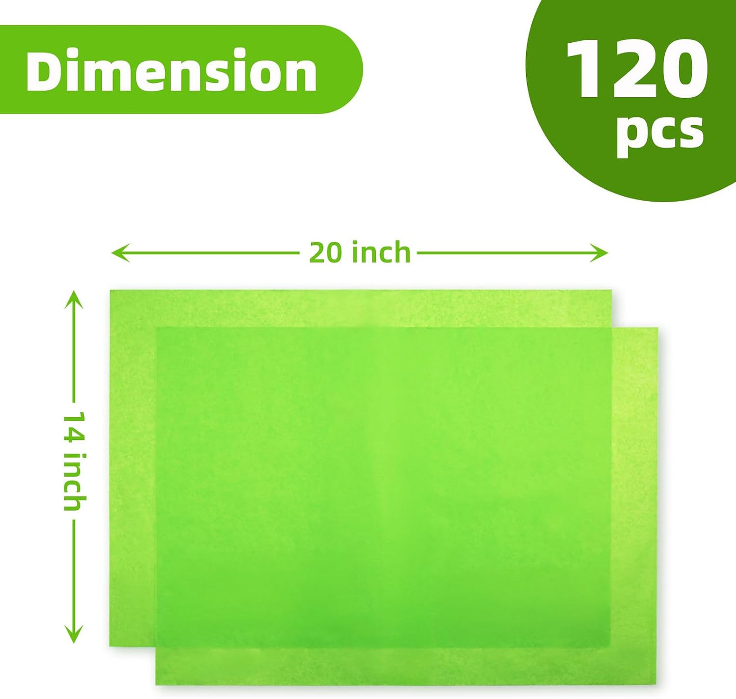 120 Sheets Light Green Tissue Paper Bulk for Gift Bags,14X20 Inch | Wrapping Tissue Paper for Packaging Floral Art Crafts Wedding Birthday Party Decorative (Light Green)