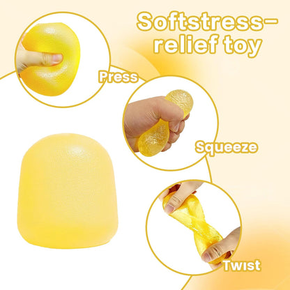 Slow Rising Squishy Ball, Soft Gumdrop Squeeze Toy for Kids Ages 3+ & Adults, Sensory Fidget Desk Toy for Home, Office, Travel & Everyday Play(Yellow)