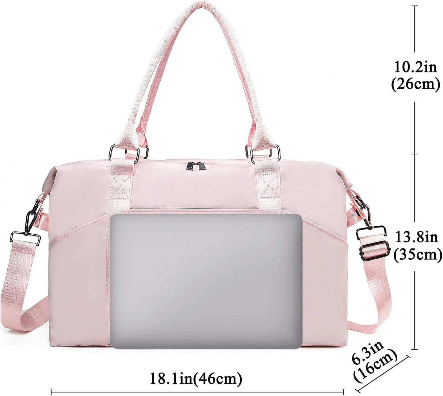 Gym Bag with Wet Pocket, Foldable Travel Duffle Bag Carry On Weekender Bags for Women, Waterproof Overnight Bag for Travel, Gym, Yoga