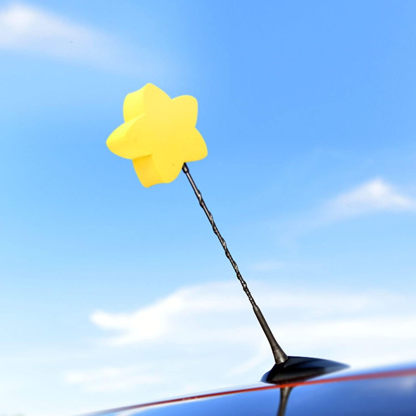 Yellow Star Car Antenna Topper - Easy to Find Car in The Parking Lot - Antenna Ball Auto Exterior Decor Accessories (Star)