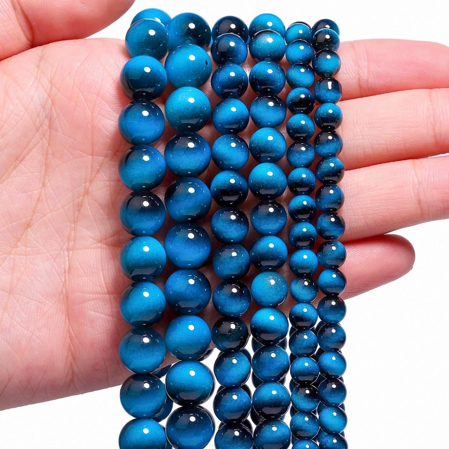 38PCS 10mm Yellow Tiger Eye Gemstone Beads for Jewelry Making, Round Smooth Glass Beads for DIY Bracelet Necklace Earring Keychain, Arts and Crafts, for Christmas Wedding Birthday