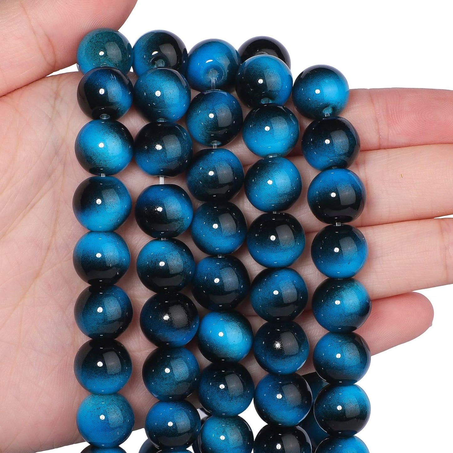 38PCS 10mm Yellow Tiger Eye Gemstone Beads for Jewelry Making, Round Smooth Glass Beads for DIY Bracelet Necklace Earring Keychain, Arts and Crafts, for Christmas Wedding Birthday