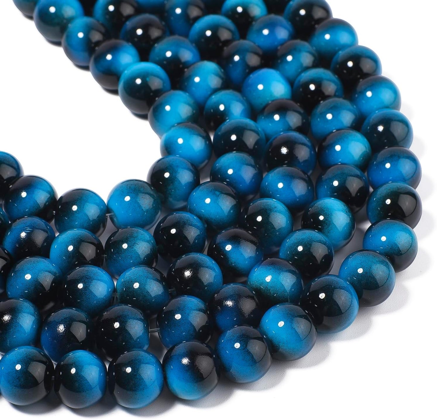 38PCS 10mm Yellow Tiger Eye Gemstone Beads for Jewelry Making, Round Smooth Glass Beads for DIY Bracelet Necklace Earring Keychain, Arts and Crafts, for Christmas Wedding Birthday