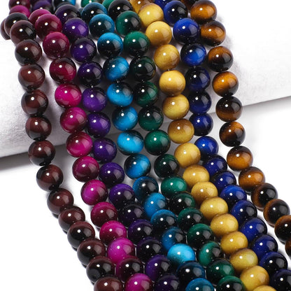 38PCS 10mm Yellow Tiger Eye Gemstone Beads for Jewelry Making, Round Smooth Glass Beads for DIY Bracelet Necklace Earring Keychain, Arts and Crafts, for Christmas Wedding Birthday