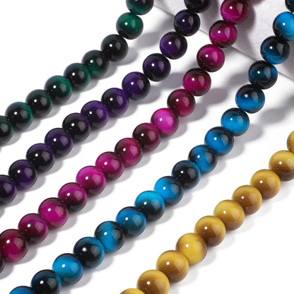 38PCS 10mm Yellow Tiger Eye Gemstone Beads for Jewelry Making, Round Smooth Glass Beads for DIY Bracelet Necklace Earring Keychain, Arts and Crafts, for Christmas Wedding Birthday