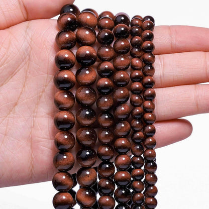 38PCS 10mm Yellow Tiger Eye Gemstone Beads for Jewelry Making, Round Smooth Glass Beads for DIY Bracelet Necklace Earring Keychain, Arts and Crafts, for Christmas Wedding Birthday