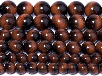 38PCS 10mm Yellow Tiger Eye Gemstone Beads for Jewelry Making, Round Smooth Glass Beads for DIY Bracelet Necklace Earring Keychain, Arts and Crafts, for Christmas Wedding Birthday