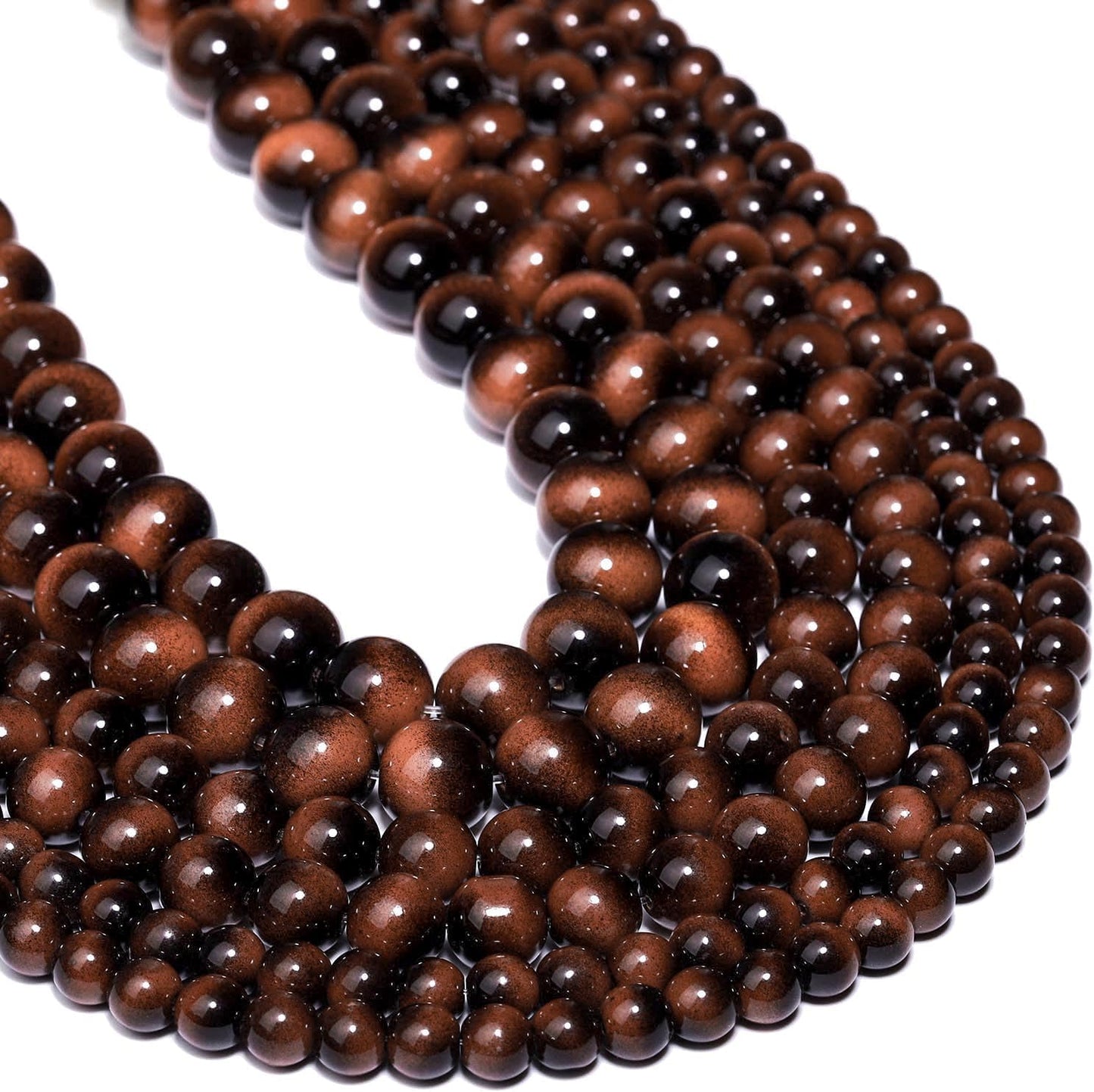 38PCS 10mm Yellow Tiger Eye Gemstone Beads for Jewelry Making, Round Smooth Glass Beads for DIY Bracelet Necklace Earring Keychain, Arts and Crafts, for Christmas Wedding Birthday