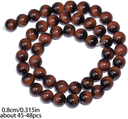 38PCS 10mm Yellow Tiger Eye Gemstone Beads for Jewelry Making, Round Smooth Glass Beads for DIY Bracelet Necklace Earring Keychain, Arts and Crafts, for Christmas Wedding Birthday