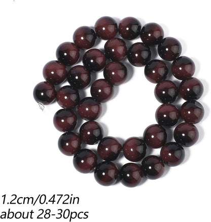 38PCS 10mm Yellow Tiger Eye Gemstone Beads for Jewelry Making, Round Smooth Glass Beads for DIY Bracelet Necklace Earring Keychain, Arts and Crafts, for Christmas Wedding Birthday
