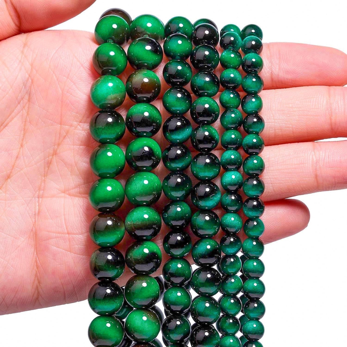 38PCS 10mm Yellow Tiger Eye Gemstone Beads for Jewelry Making, Round Smooth Glass Beads for DIY Bracelet Necklace Earring Keychain, Arts and Crafts, for Christmas Wedding Birthday