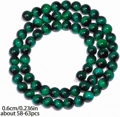 38PCS 10mm Yellow Tiger Eye Gemstone Beads for Jewelry Making, Round Smooth Glass Beads for DIY Bracelet Necklace Earring Keychain, Arts and Crafts, for Christmas Wedding Birthday