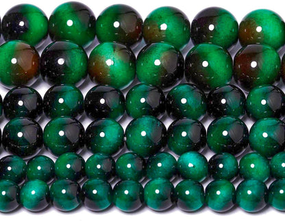 38PCS 10mm Yellow Tiger Eye Gemstone Beads for Jewelry Making, Round Smooth Glass Beads for DIY Bracelet Necklace Earring Keychain, Arts and Crafts, for Christmas Wedding Birthday