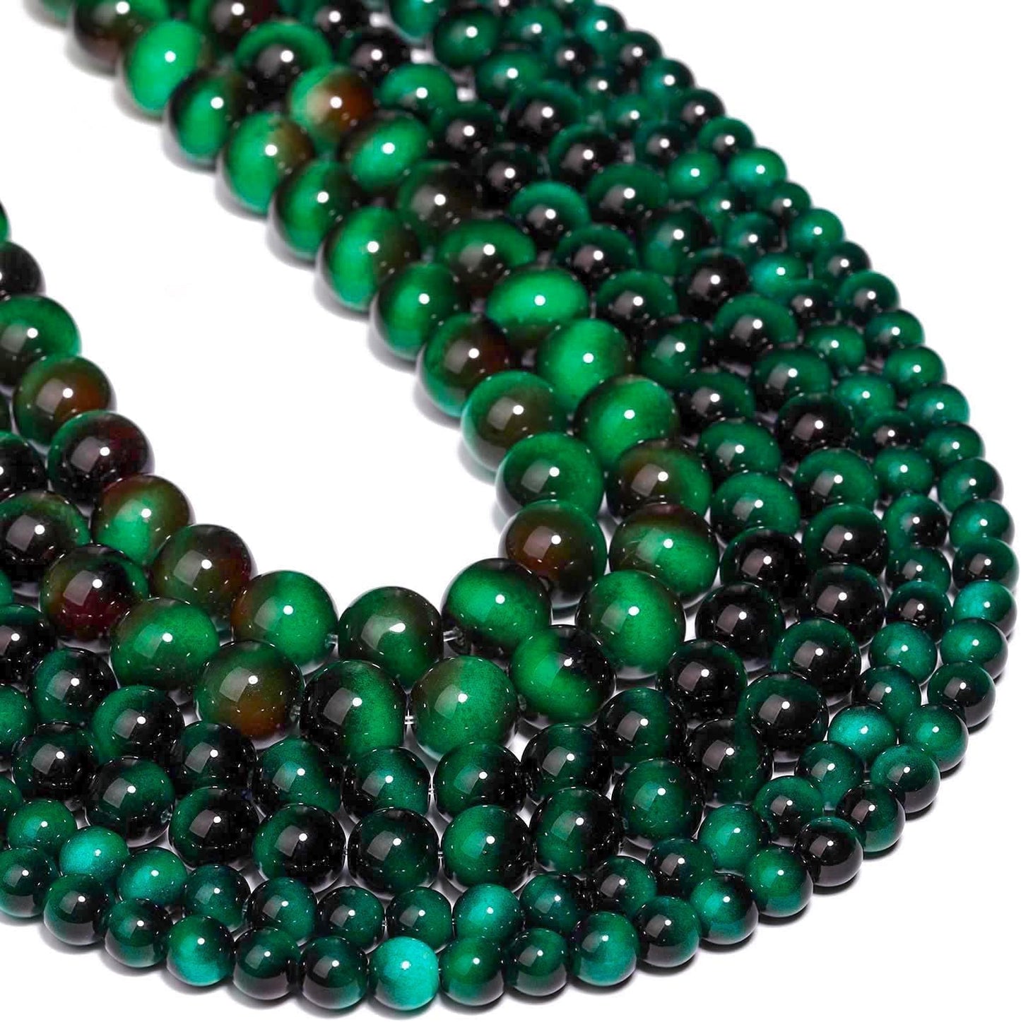 38PCS 10mm Yellow Tiger Eye Gemstone Beads for Jewelry Making, Round Smooth Glass Beads for DIY Bracelet Necklace Earring Keychain, Arts and Crafts, for Christmas Wedding Birthday