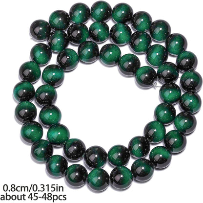 38PCS 10mm Yellow Tiger Eye Gemstone Beads for Jewelry Making, Round Smooth Glass Beads for DIY Bracelet Necklace Earring Keychain, Arts and Crafts, for Christmas Wedding Birthday
