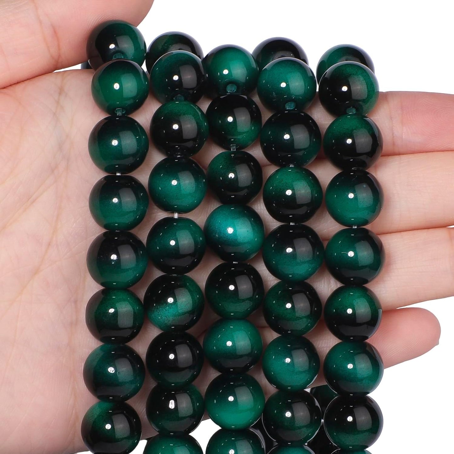 38PCS 10mm Yellow Tiger Eye Gemstone Beads for Jewelry Making, Round Smooth Glass Beads for DIY Bracelet Necklace Earring Keychain, Arts and Crafts, for Christmas Wedding Birthday