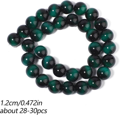 38PCS 10mm Yellow Tiger Eye Gemstone Beads for Jewelry Making, Round Smooth Glass Beads for DIY Bracelet Necklace Earring Keychain, Arts and Crafts, for Christmas Wedding Birthday