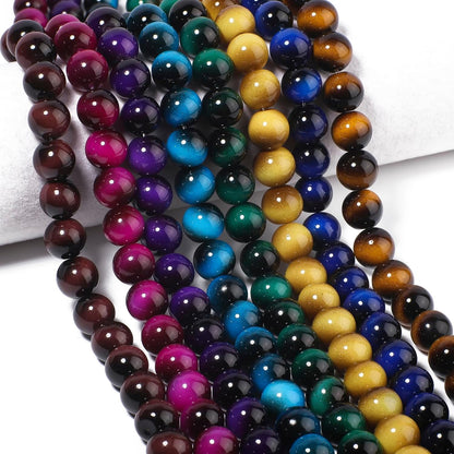38PCS 10mm Yellow Tiger Eye Gemstone Beads for Jewelry Making, Round Smooth Glass Beads for DIY Bracelet Necklace Earring Keychain, Arts and Crafts, for Christmas Wedding Birthday