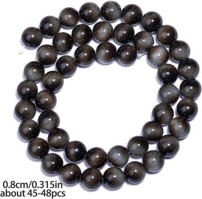38PCS 10mm Yellow Tiger Eye Gemstone Beads for Jewelry Making, Round Smooth Glass Beads for DIY Bracelet Necklace Earring Keychain, Arts and Crafts, for Christmas Wedding Birthday