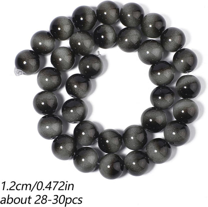 38PCS 10mm Yellow Tiger Eye Gemstone Beads for Jewelry Making, Round Smooth Glass Beads for DIY Bracelet Necklace Earring Keychain, Arts and Crafts, for Christmas Wedding Birthday