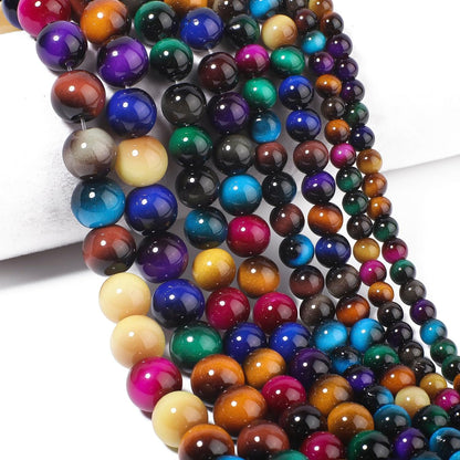38PCS 10mm Yellow Tiger Eye Gemstone Beads for Jewelry Making, Round Smooth Glass Beads for DIY Bracelet Necklace Earring Keychain, Arts and Crafts, for Christmas Wedding Birthday
