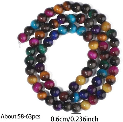 38PCS 10mm Yellow Tiger Eye Gemstone Beads for Jewelry Making, Round Smooth Glass Beads for DIY Bracelet Necklace Earring Keychain, Arts and Crafts, for Christmas Wedding Birthday