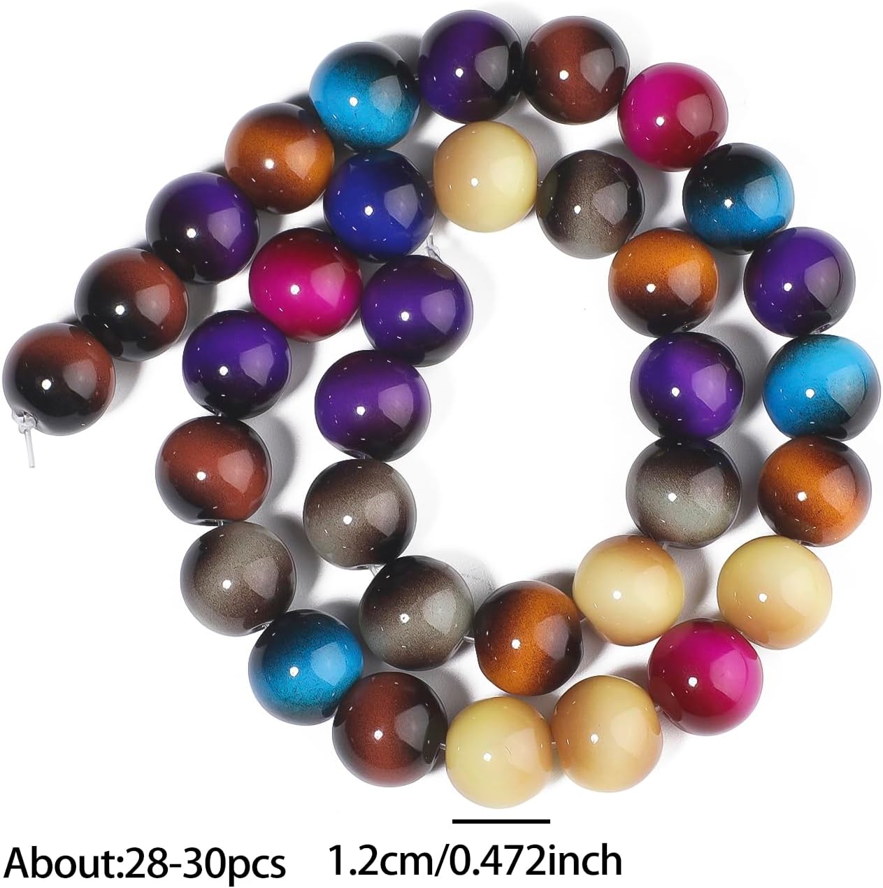 38PCS 10mm Yellow Tiger Eye Gemstone Beads for Jewelry Making, Round Smooth Glass Beads for DIY Bracelet Necklace Earring Keychain, Arts and Crafts, for Christmas Wedding Birthday