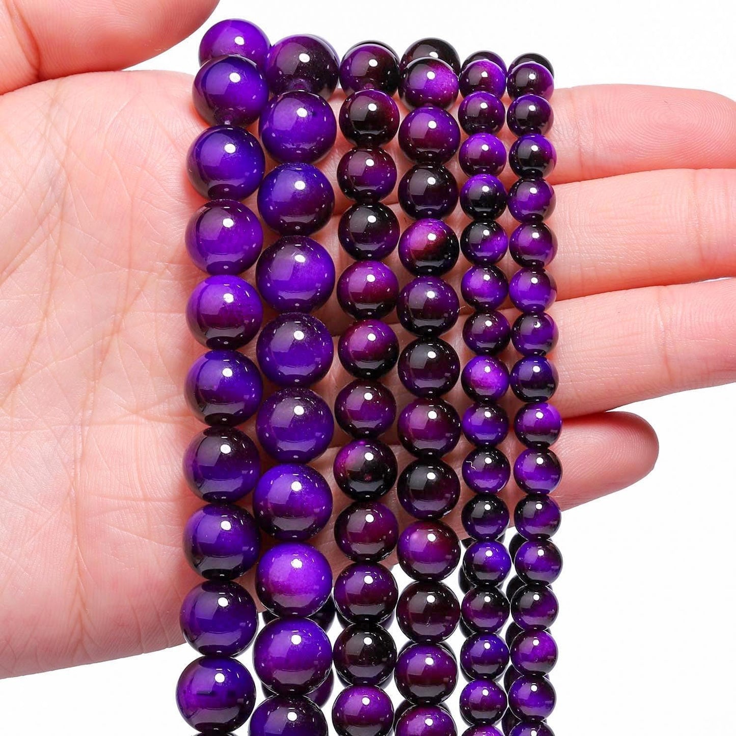 38PCS 10mm Yellow Tiger Eye Gemstone Beads for Jewelry Making, Round Smooth Glass Beads for DIY Bracelet Necklace Earring Keychain, Arts and Crafts, for Christmas Wedding Birthday