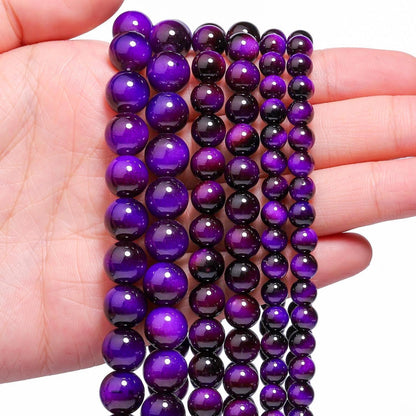 38PCS 10mm Yellow Tiger Eye Gemstone Beads for Jewelry Making, Round Smooth Glass Beads for DIY Bracelet Necklace Earring Keychain, Arts and Crafts, for Christmas Wedding Birthday