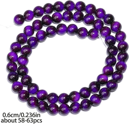 38PCS 10mm Yellow Tiger Eye Gemstone Beads for Jewelry Making, Round Smooth Glass Beads for DIY Bracelet Necklace Earring Keychain, Arts and Crafts, for Christmas Wedding Birthday