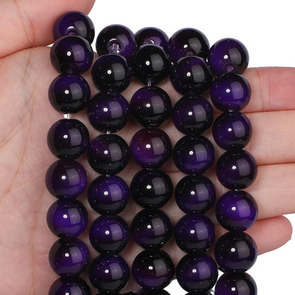 38PCS 10mm Yellow Tiger Eye Gemstone Beads for Jewelry Making, Round Smooth Glass Beads for DIY Bracelet Necklace Earring Keychain, Arts and Crafts, for Christmas Wedding Birthday