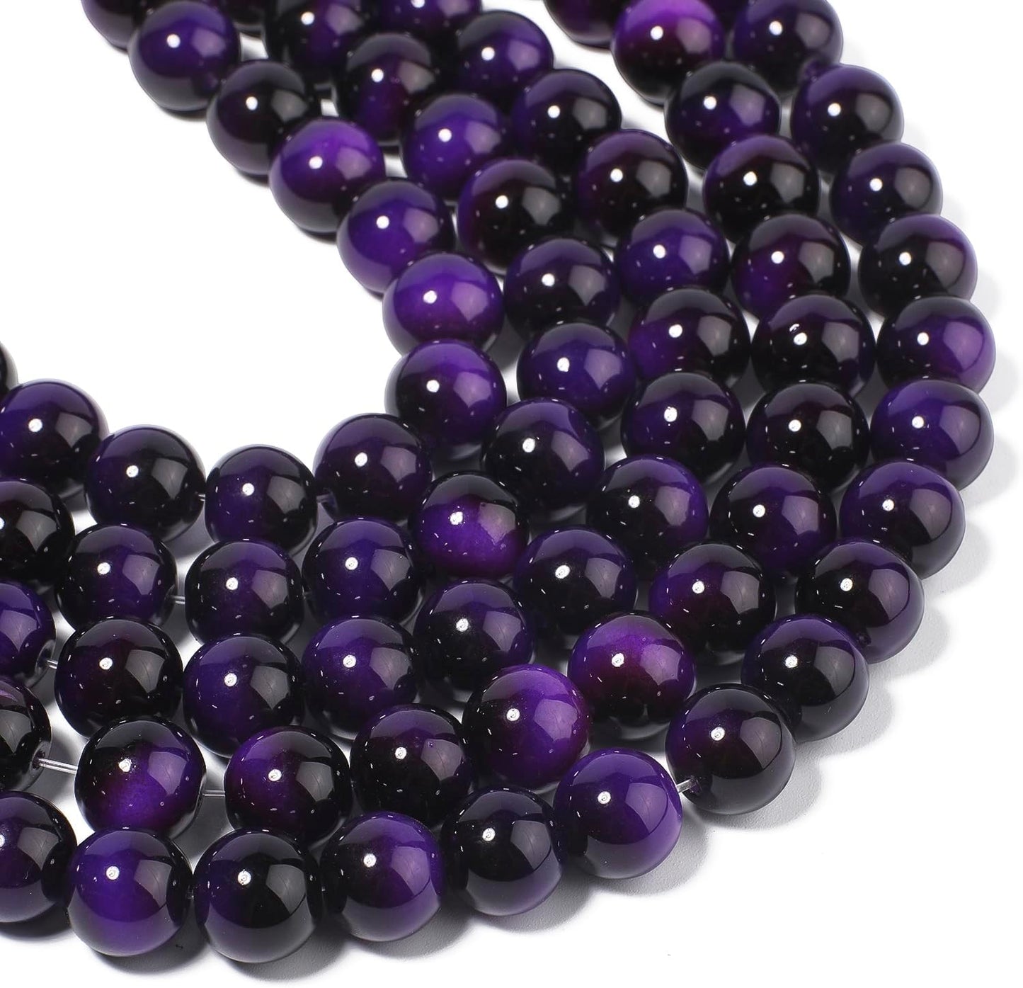 38PCS 10mm Yellow Tiger Eye Gemstone Beads for Jewelry Making, Round Smooth Glass Beads for DIY Bracelet Necklace Earring Keychain, Arts and Crafts, for Christmas Wedding Birthday