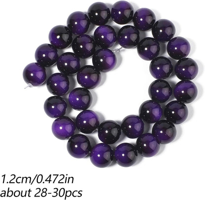 38PCS 10mm Yellow Tiger Eye Gemstone Beads for Jewelry Making, Round Smooth Glass Beads for DIY Bracelet Necklace Earring Keychain, Arts and Crafts, for Christmas Wedding Birthday
