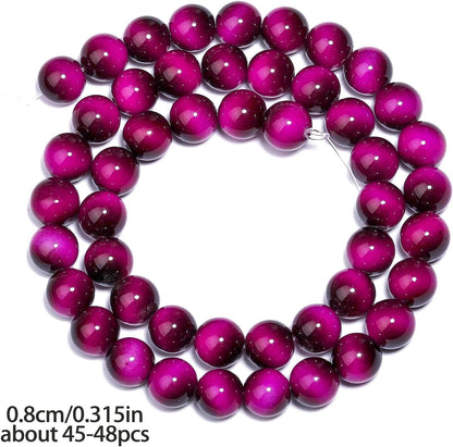 38PCS 10mm Yellow Tiger Eye Gemstone Beads for Jewelry Making, Round Smooth Glass Beads for DIY Bracelet Necklace Earring Keychain, Arts and Crafts, for Christmas Wedding Birthday