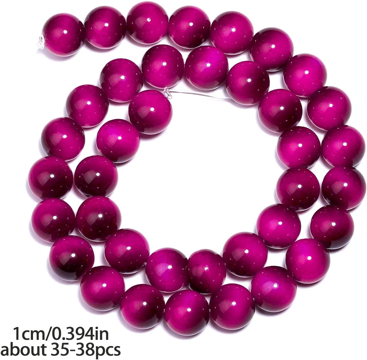 38PCS 10mm Yellow Tiger Eye Gemstone Beads for Jewelry Making, Round Smooth Glass Beads for DIY Bracelet Necklace Earring Keychain, Arts and Crafts, for Christmas Wedding Birthday