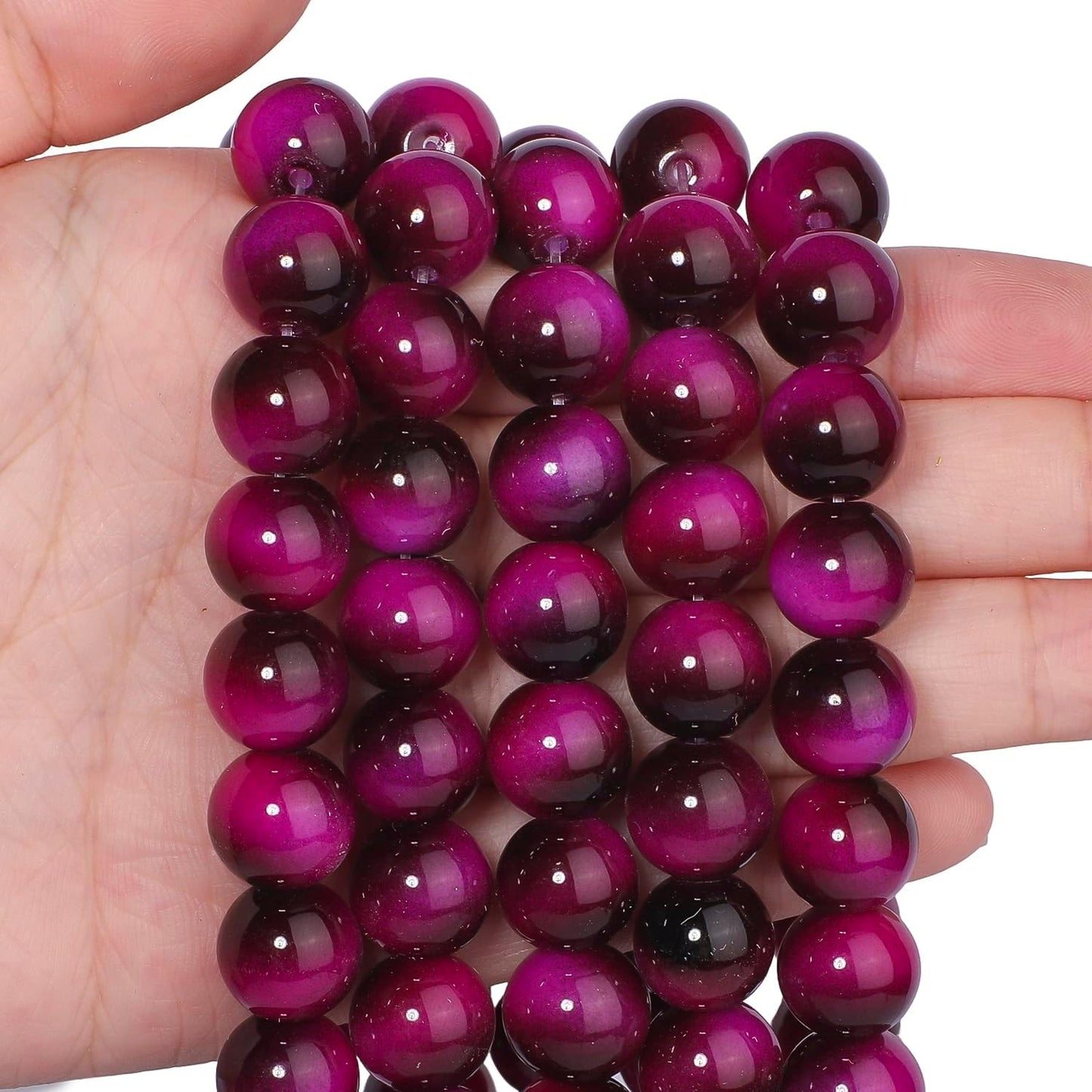38PCS 10mm Yellow Tiger Eye Gemstone Beads for Jewelry Making, Round Smooth Glass Beads for DIY Bracelet Necklace Earring Keychain, Arts and Crafts, for Christmas Wedding Birthday