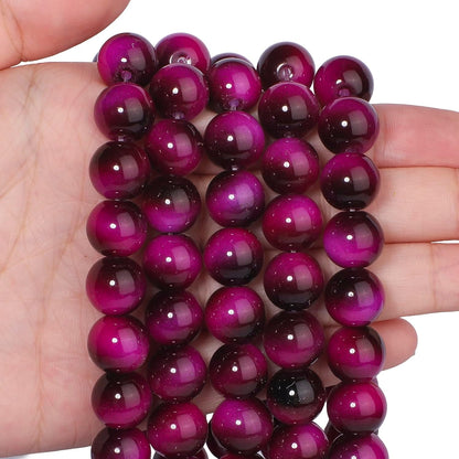 38PCS 10mm Yellow Tiger Eye Gemstone Beads for Jewelry Making, Round Smooth Glass Beads for DIY Bracelet Necklace Earring Keychain, Arts and Crafts, for Christmas Wedding Birthday