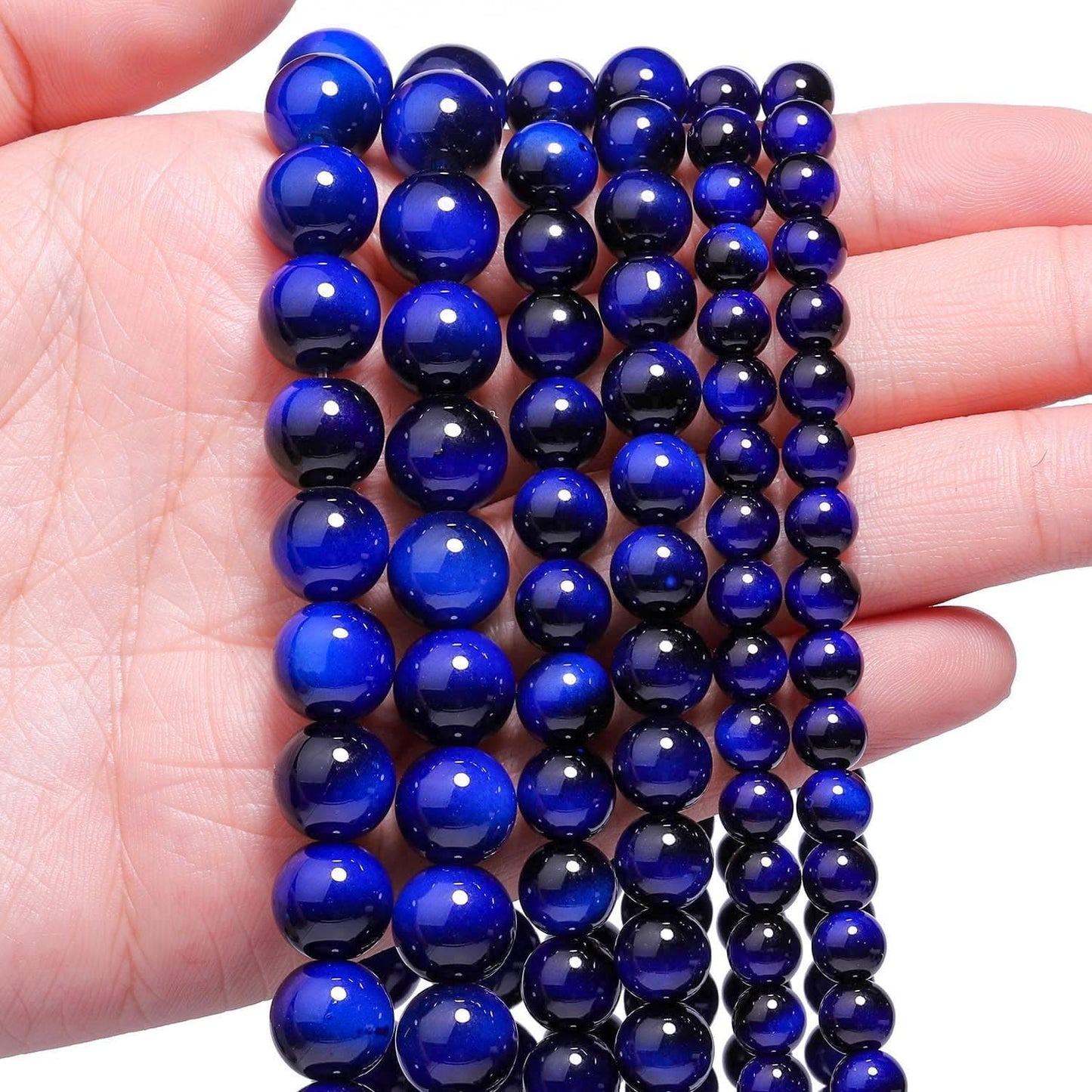 38PCS 10mm Yellow Tiger Eye Gemstone Beads for Jewelry Making, Round Smooth Glass Beads for DIY Bracelet Necklace Earring Keychain, Arts and Crafts, for Christmas Wedding Birthday