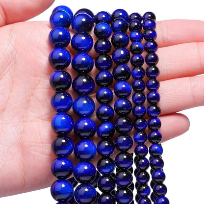 38PCS 10mm Yellow Tiger Eye Gemstone Beads for Jewelry Making, Round Smooth Glass Beads for DIY Bracelet Necklace Earring Keychain, Arts and Crafts, for Christmas Wedding Birthday