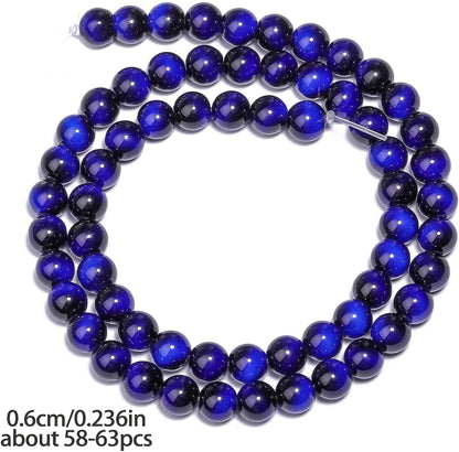 38PCS 10mm Yellow Tiger Eye Gemstone Beads for Jewelry Making, Round Smooth Glass Beads for DIY Bracelet Necklace Earring Keychain, Arts and Crafts, for Christmas Wedding Birthday