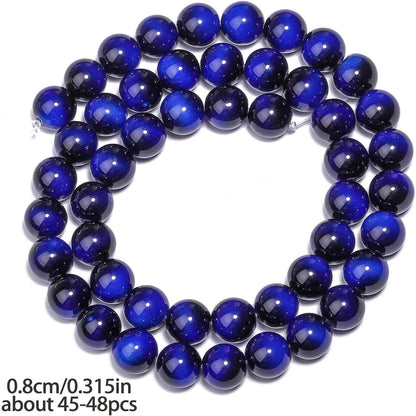 38PCS 10mm Yellow Tiger Eye Gemstone Beads for Jewelry Making, Round Smooth Glass Beads for DIY Bracelet Necklace Earring Keychain, Arts and Crafts, for Christmas Wedding Birthday