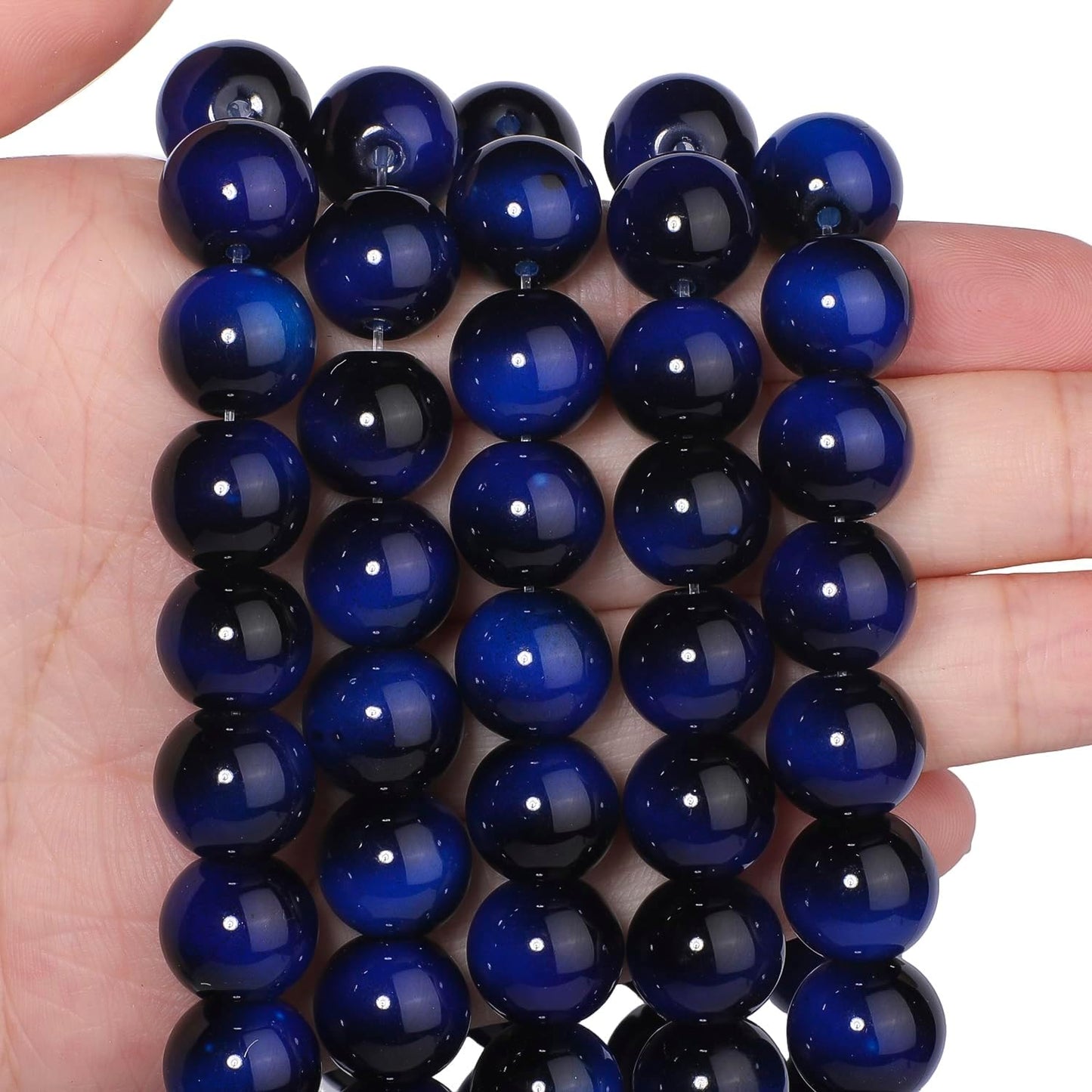 38PCS 10mm Yellow Tiger Eye Gemstone Beads for Jewelry Making, Round Smooth Glass Beads for DIY Bracelet Necklace Earring Keychain, Arts and Crafts, for Christmas Wedding Birthday